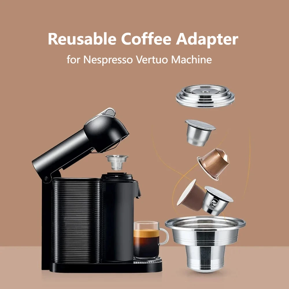 Capsules Converter Filter Reusable Coffee Pod Adapter for Nespresso Vertuoline Machines DELONGHI Vertuo Next Vertuo POP
