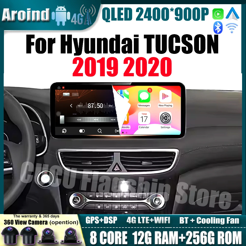 

QLED Screen For Hyundai TUCSON 2019 2020 Multimedia Video Player Navigation GPS Car Accessories 4G LTE wifi Bluetooth 2400*900P