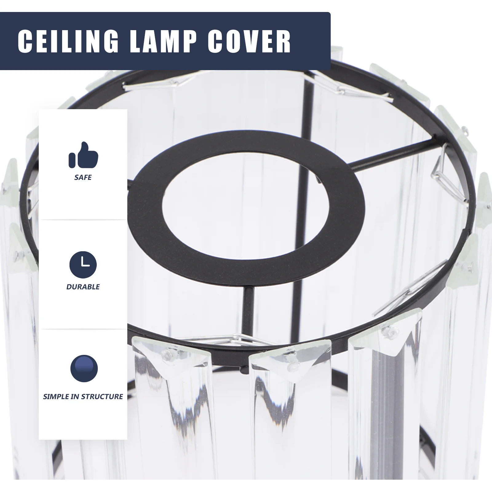 

Small Glass Pendant Light Shade Durable Iron Material Modern Household Lamp Shade Indoor Ceiling Lamp Cover Protection