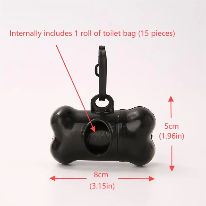 Osso Shaped Poop Bag Dispenser para Pet Dog Waste Bag, suporte de plástico, lixo Bag Dispenser, Carrier Case, eliminação Bag Dispenser, 1Pc