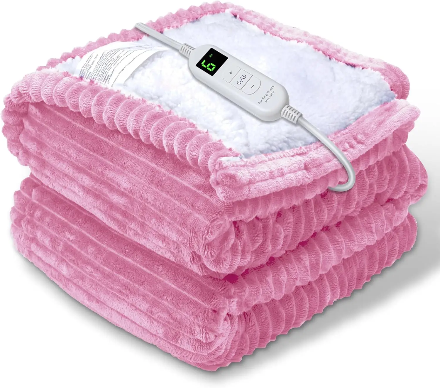 

Electric Heated Throw Blanket with Timer & Heat Settings, Cozy Winter Gift for Adults (50x60 Inch, Pink)