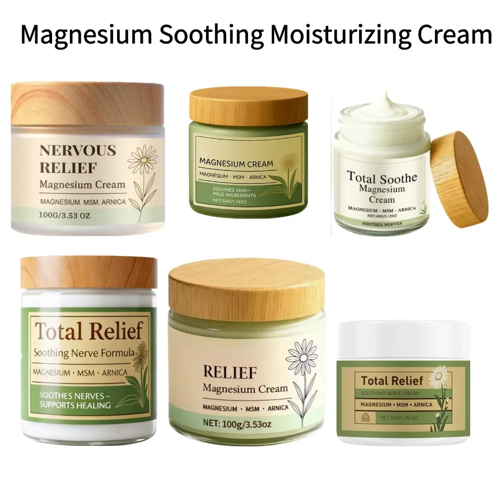 Magnesium Soothing Moisturizing Cream Deep Hydration Quick Absorb Comfort Massage Long Lasting Daily Skin Care for Dry Skin