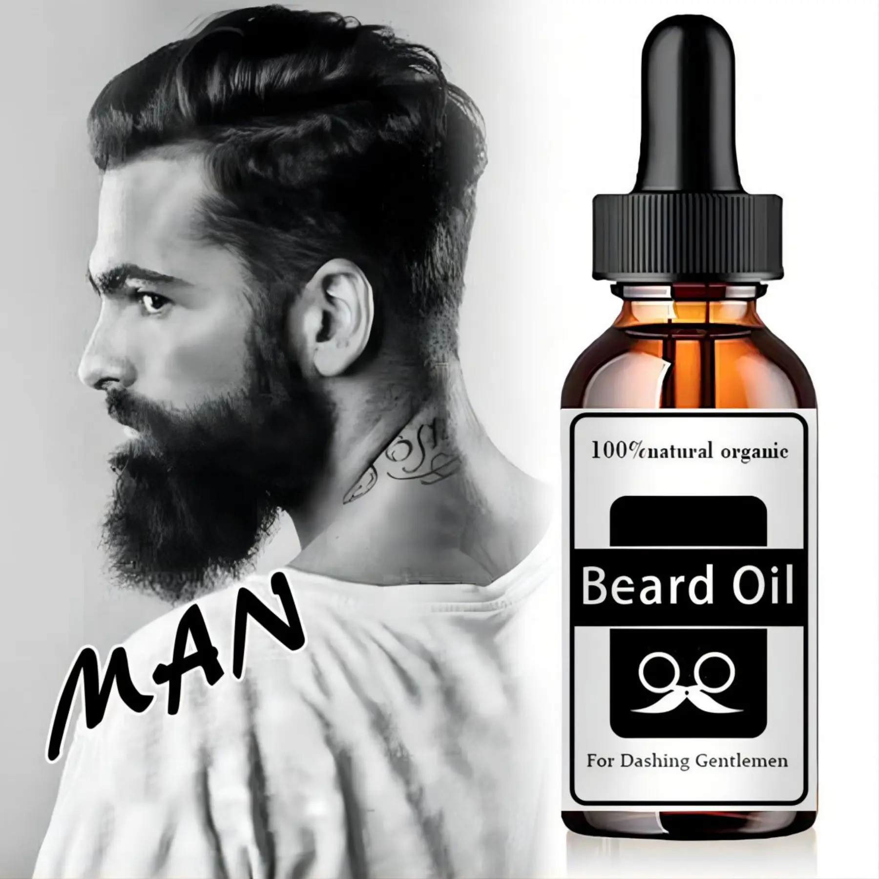 Aceite de pan para el cuidado del crecimiento de la barba para hombres, suero Facial para la nutrición de la barba, bigote