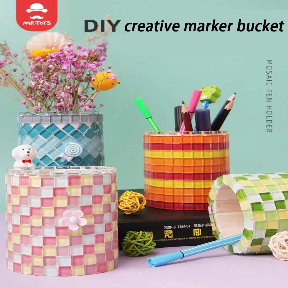 Mosaic handmade DIY pen holder material package set kindergarten students educational hands-on creative toys creative gift