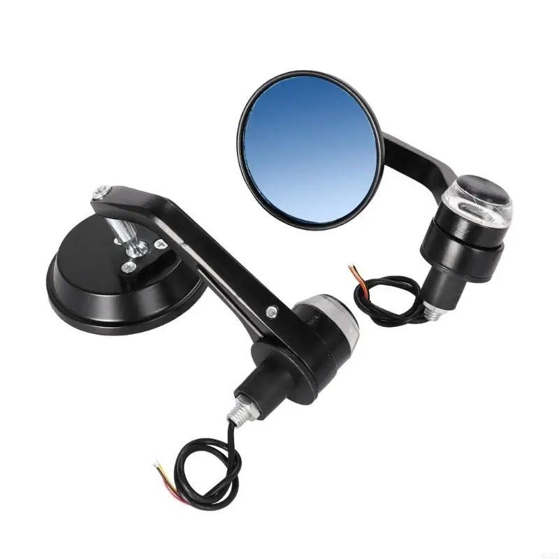 M76E 7/8 Zoll Motorrad-Lenkerendspiegel mit Lichtgehäusen, Seitenspiegelpaar zum Ersetzen abgenutzter Lenkerteile – Detail 5