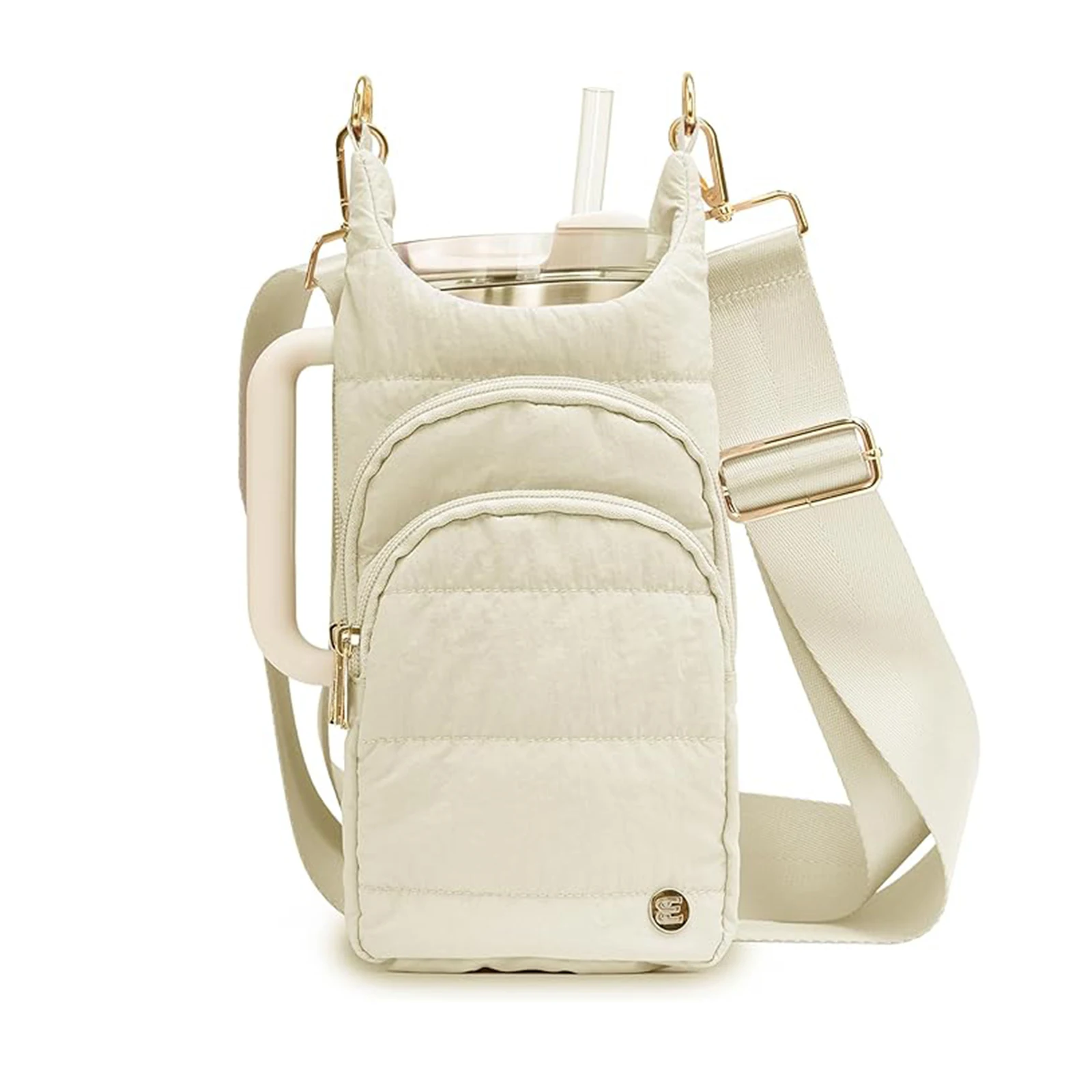 Crossbody Water Bottle Bag Fits 32 Oz Bottle Holder Sling Multi Purpose Daily European Simple Style
