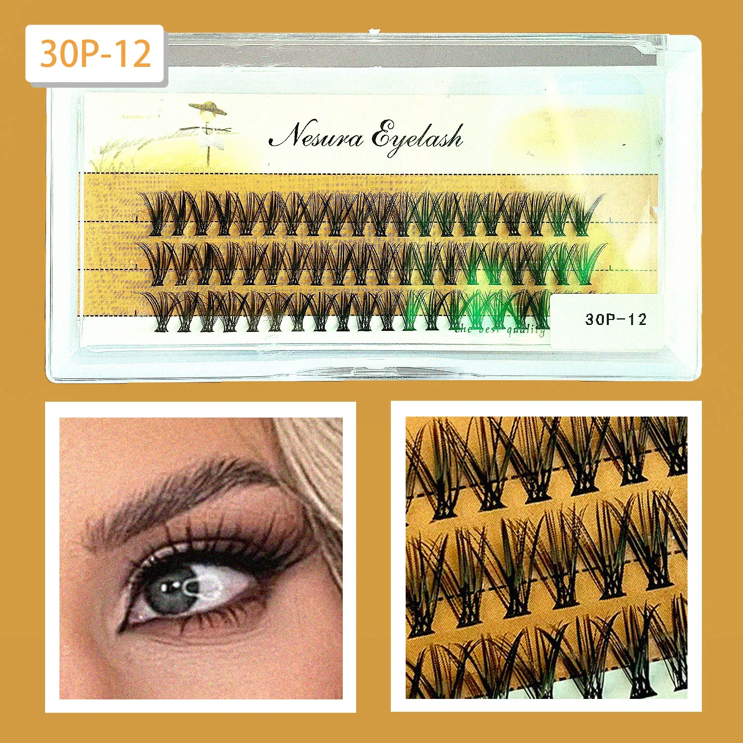 Cluster Eyelashes Kit ห้ารูปแบบขนตาเดี่ยว Clustered จําลองขนตาธรรมชาติ DIY ความหนาและความยาว