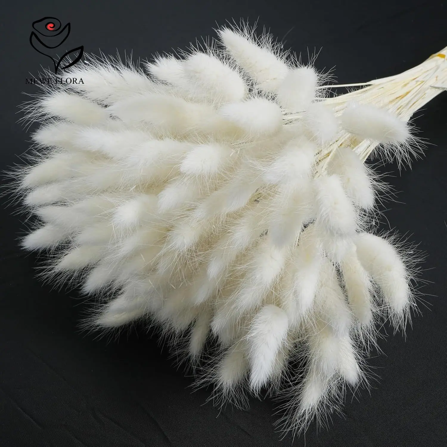 150PCS White Natural Fluffy Rabbit Tails Pampas Grass Decoration Home Dried Flower Arrangements Boho Rustic Wedding Decorative