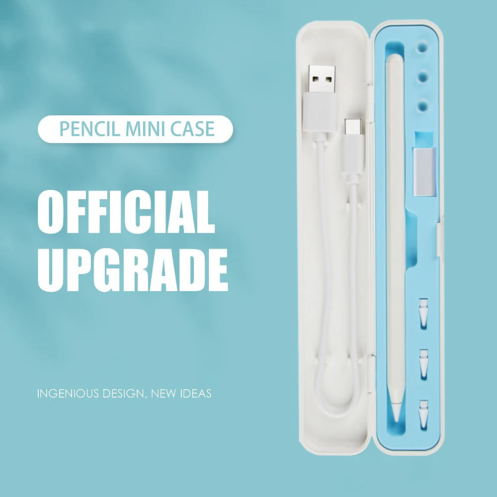 حافظة حمل لأبل قلم رصاص 2nd Gen و 1-صندوق تخزين مع غطاء لأبل قلم رصاص-حافظة حماية للقلم الرصاص لباد