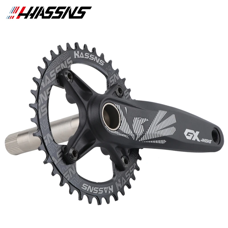 HASSNS Crankset Mountain Bike Connecting Rods Mtb Cranks Arms For Bicycle Integrated Candle Pe 1 Crown 12 Speed 32/34/36/38T