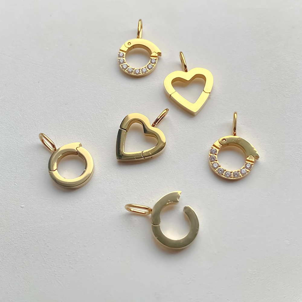 EMANCO  Stainless Steel Round Zirconia Heart Shape Mirror Polished Skeleton Clasp for Women DIY Necklace Bracelet Making image 6