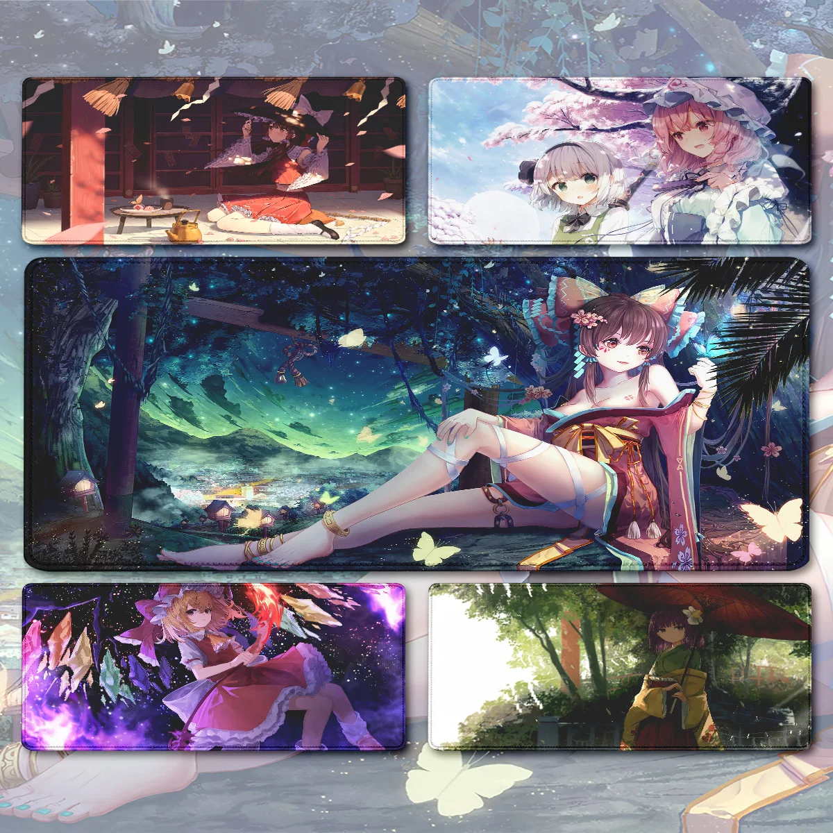 مشروع أنيمي توهو لوحة ماوس كبيرة للألعاب ، لوحة ماوس سميكة بحافة قفل ، لوحة مفاتيح كمبيوتر حصيرة طاولة مكتب #2