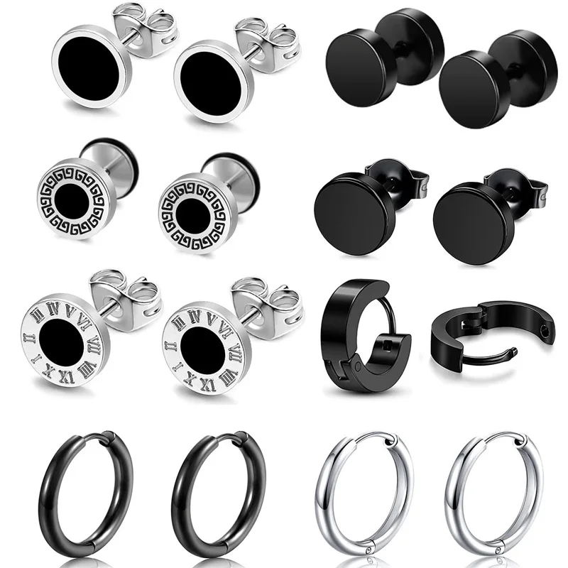 

Stainless Steel Earring Set Men's Black Earring Set Sells Many Fashionable Sets