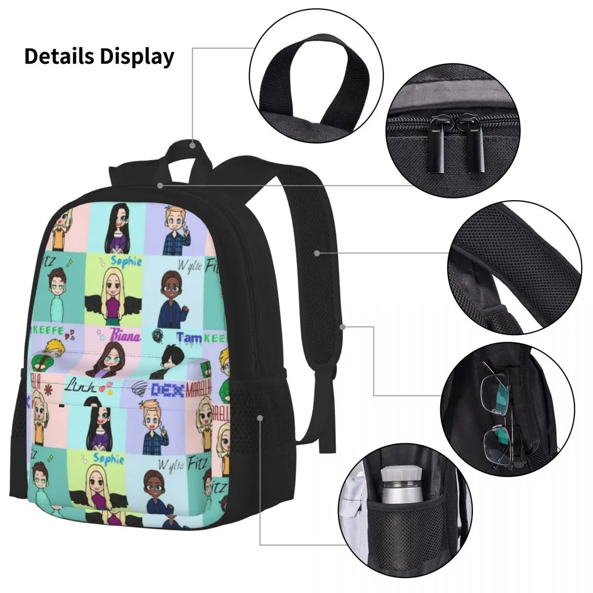 Keeper Of The Lost Cities Character Mochilas, Estudantes Mochilas Escolares, Kids Rucksack, Lunch Bag, Pen Bag, 3 Set Piece