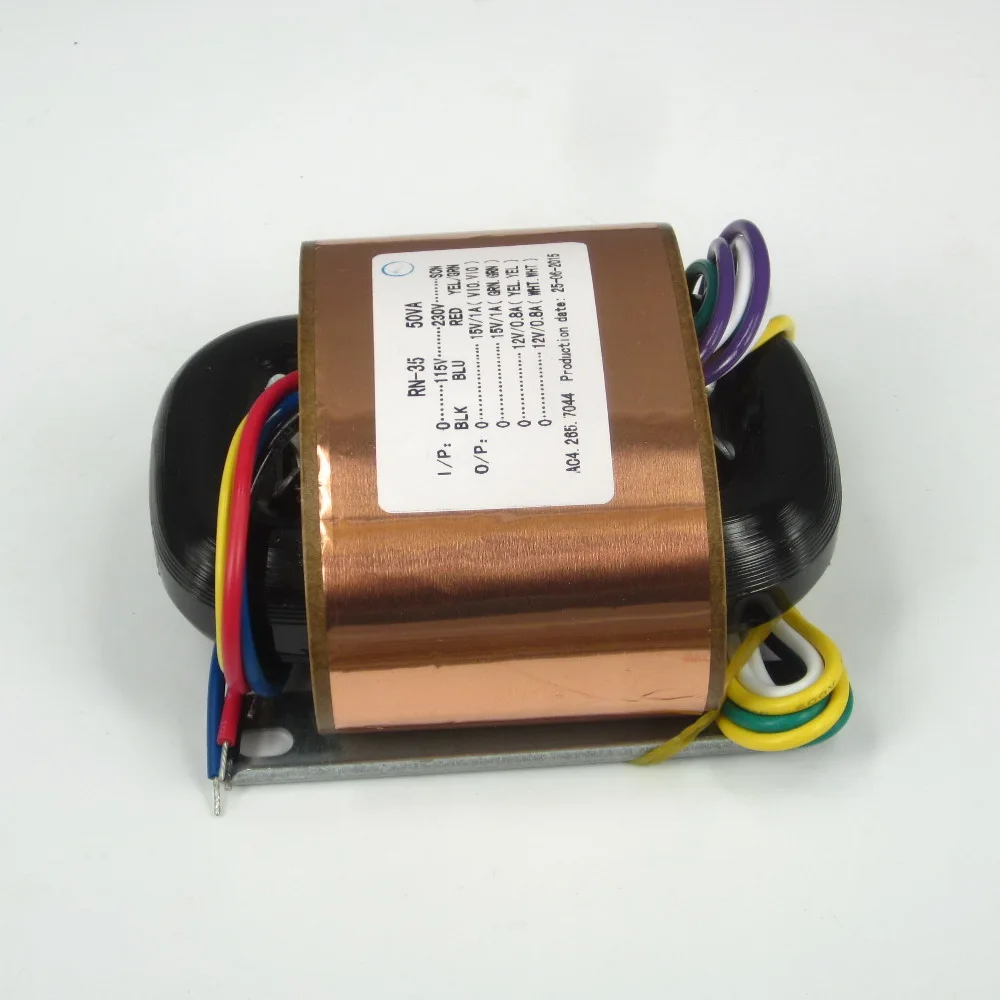 DIY Preamp Shield R Type Transformer 50W Dual 0-15V Dual 0-12V Hifi Audio Sound Amp Transformer 50VA