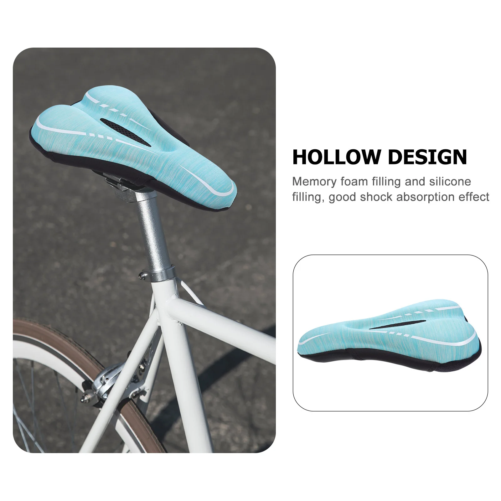 

Thick Silicone Bike Saddle Breathable Comfortable Shock Absorption Bicycle Seat Mountain Road Bike Cushion Elastic Cycling Pad