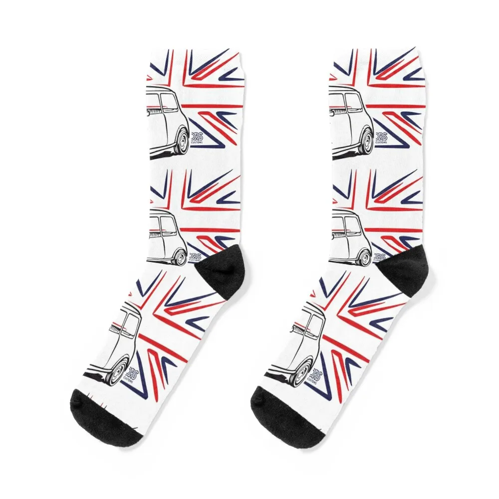 Classic Mini Cooper Austin With Great Britain Flag Socks ankle Heating sock Woman Socks Men's