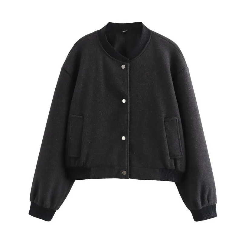 

J Y Autumn and winter fashion solid color casual cardigan for women, loose soft long sleeved short jacket jacket for women