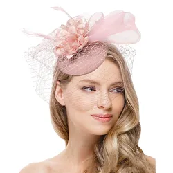 Fascinators For Women Tea Party Headband Hat Flower Mesh Ribbons Feathers Hair Clip For Wedding Cocktail Headband Accessories