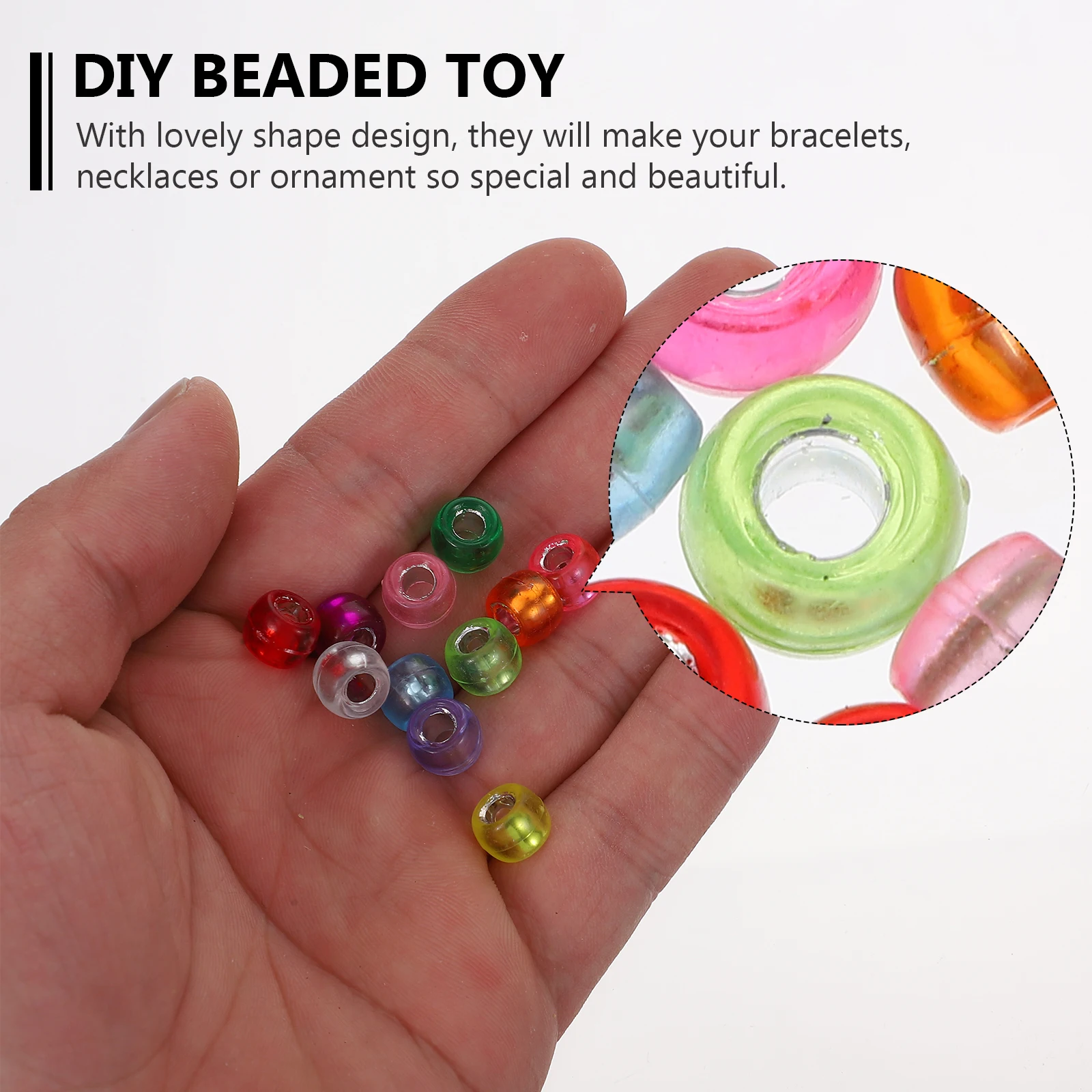 

1000 Pcs Transparent Barrel Bead Jewelry Material Beads Accessories Spacer Acrylic