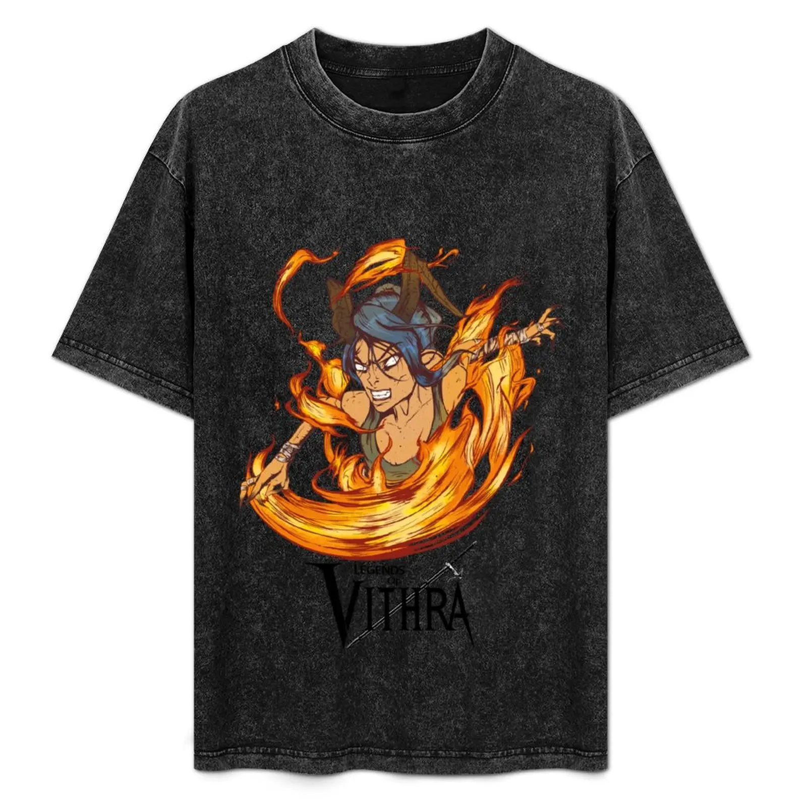 Djad Flame Break T-Shirt Casual Fashion Short Sleeve Cotton T-Shirt