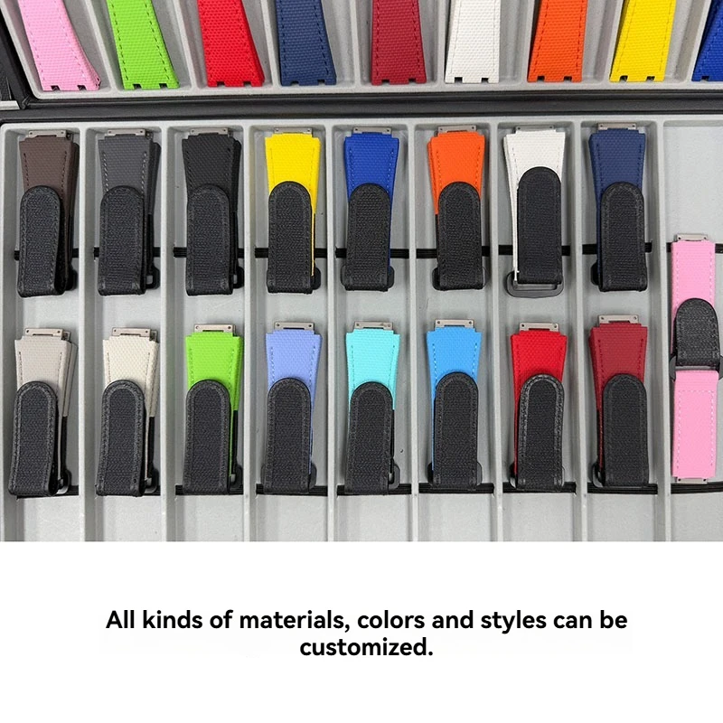 FKM Rubber + Elastic Strap for Richard Miller Strap Fluororubber Watchband RM67-02 RM035 RM055 RM011 RM88 Braided Pattern Band