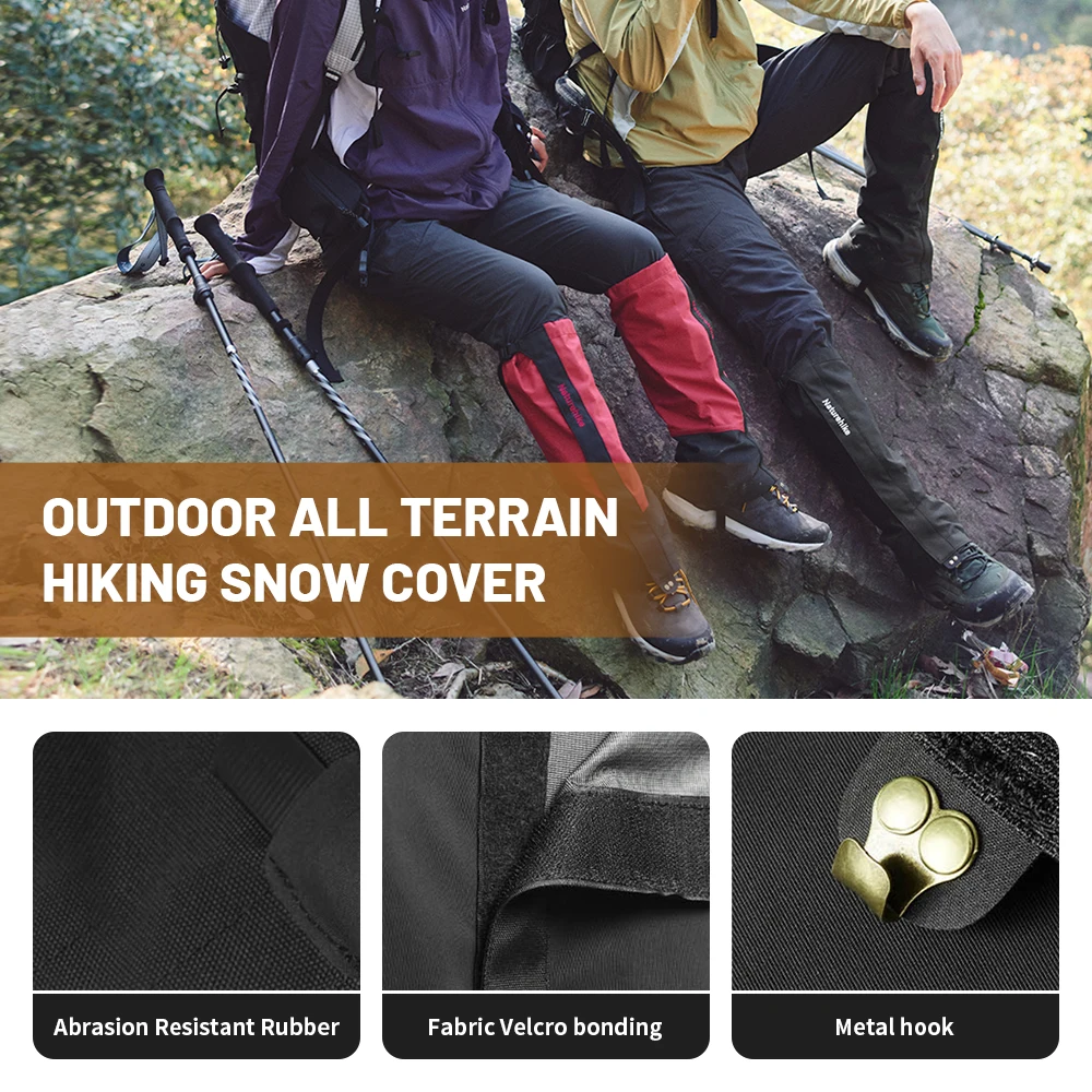 Naturehike Gaiters Shoes Cover All Terrain Trekking Snow Cover Men Women Outdoor Hiking Skiing Waterproof Snowproof Warmers Leg