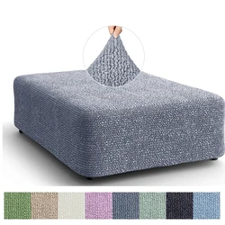 Microfibra Collection Ottoman Cover Stool Cover Pouf Slipcover Stretch Furniture Protector Soft Polyester Fabric Slipcover