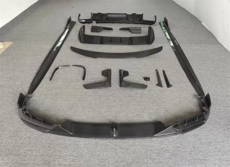 Para BMW F95 X5M Kit de carrocería de fibra de carbono auténtica: Labio delantero, Labio trasero, Faldones laterales, Alerón trasero, Alerón aerodinámico, Splitter