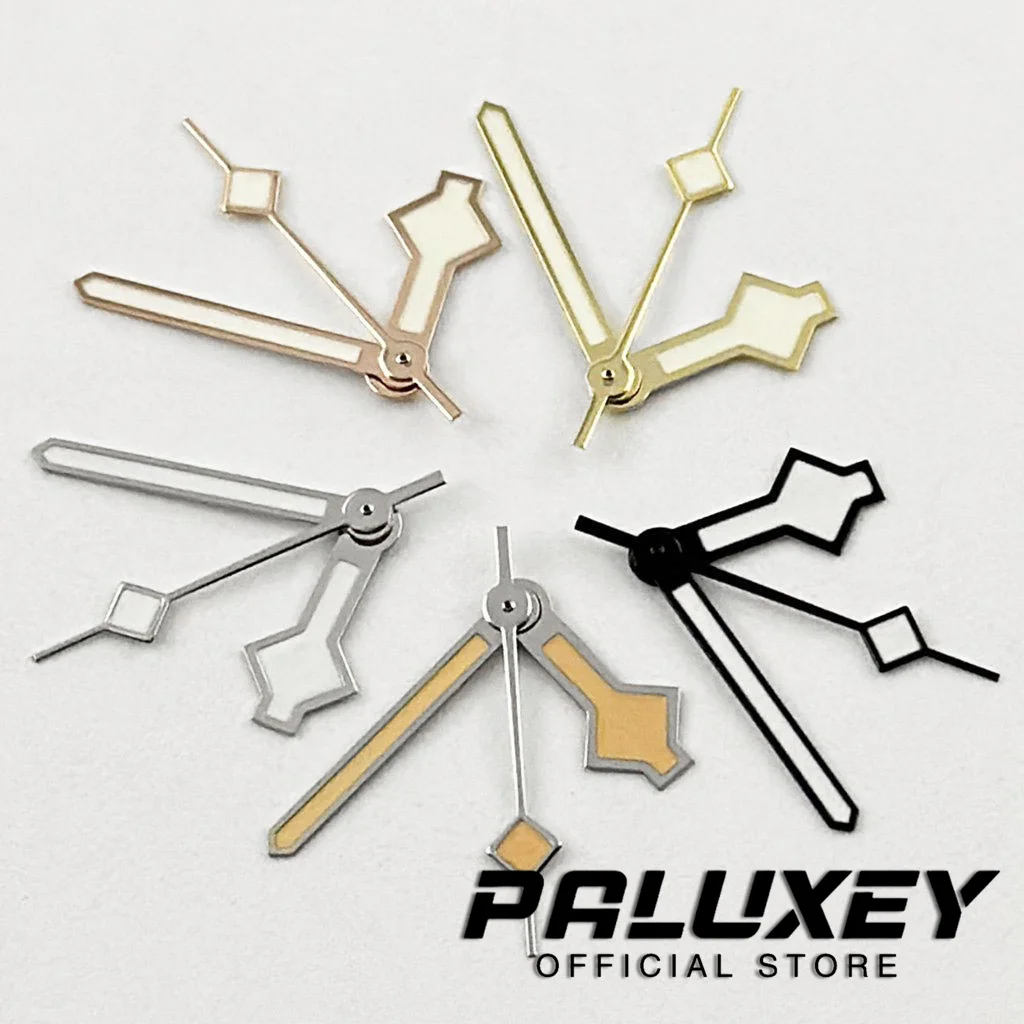 NH35 มือ Black Rose Gold Silver Gold นาฬิกามือเหมาะสําหรับ NH35 NH36 7S26 4R35 4R36 การเคลื่อนไหวสีเขียวส่องสว่างนาฬิกาตัวชี้