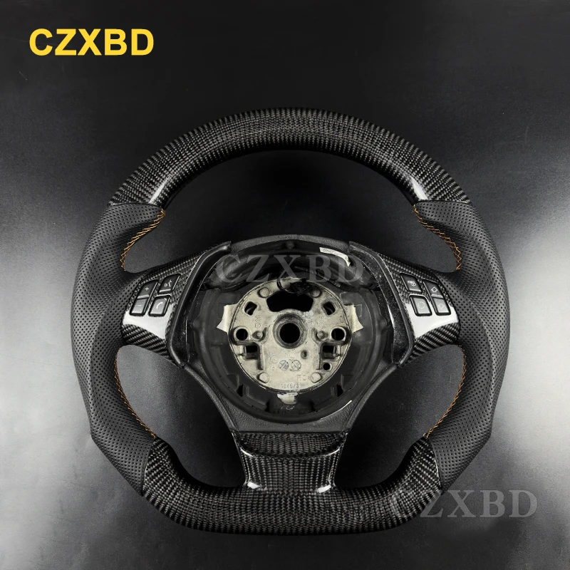 

For BMW X1 E84 E90 318i 3 Series 320i Real Carbon Fiber Steering Wheel High Quality Leather Sport Wheel Customized
