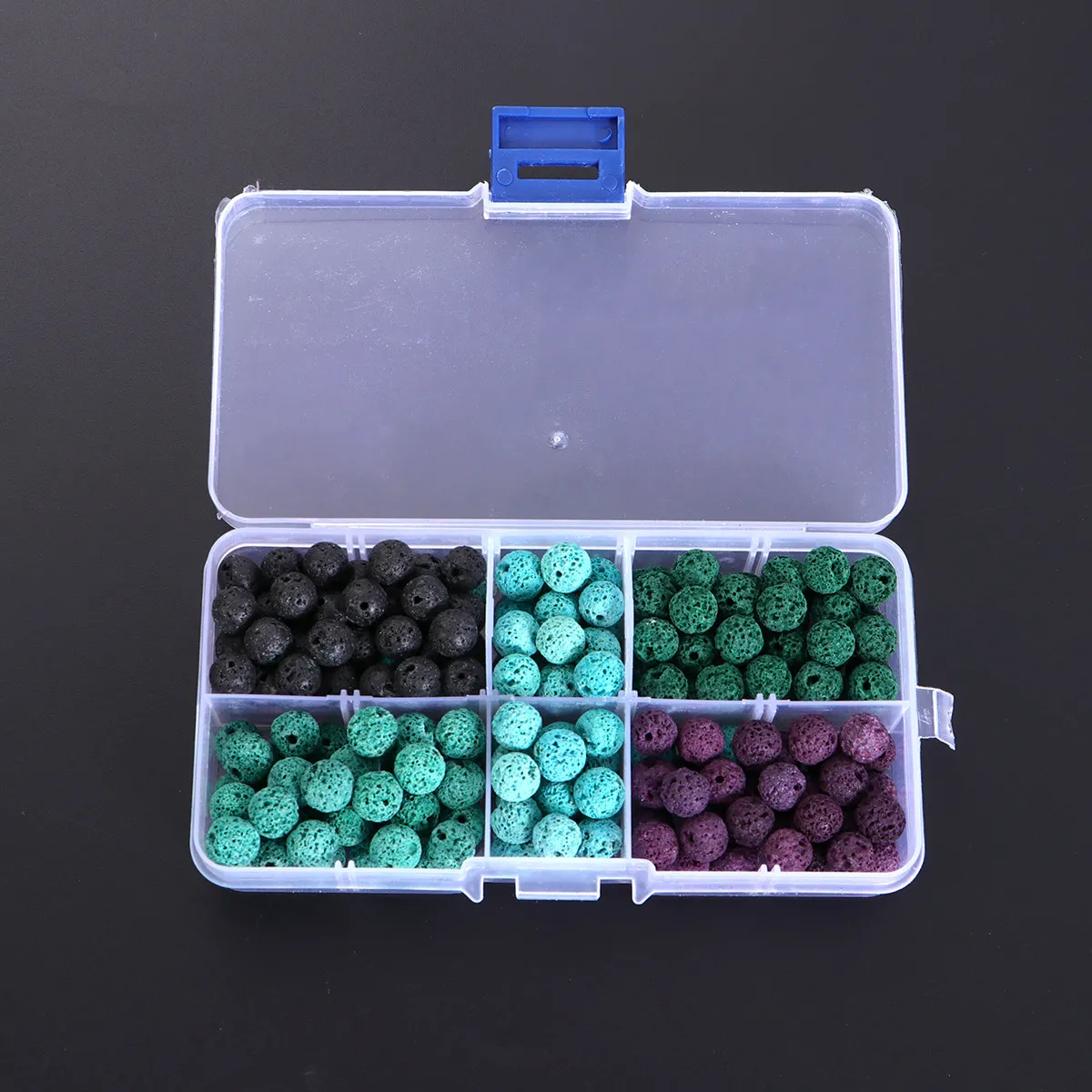 200Pcs Volcanic Stone Beads Artificial 8Mm Round Simple Gemstone Spacer Beads for Jewelry Making DIY Bracelets Necklace Earrings