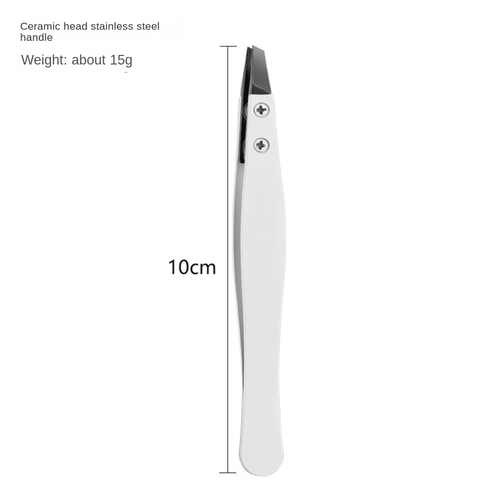 Zirconia Ceramic Eyebrows Tweezers Tips Edges Pointed Tweezers Eyelash Tweezers Stainless Steel Eyebrows Beards Hair