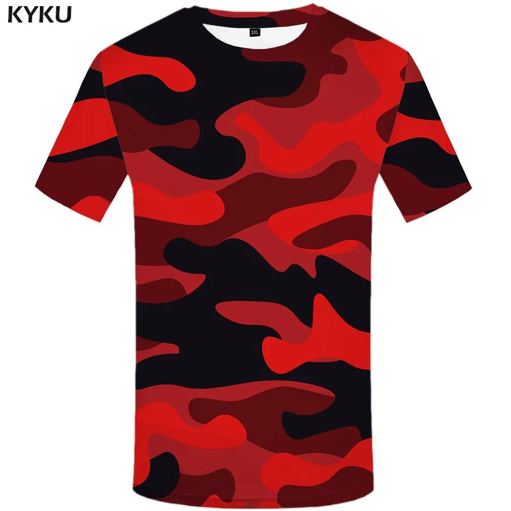 2023 New Orange Camouflage T Shirt Men Camo Tshirts Casual Military Anime Clothes Colorful T-shirts Gothic 3d Printed Tshirt