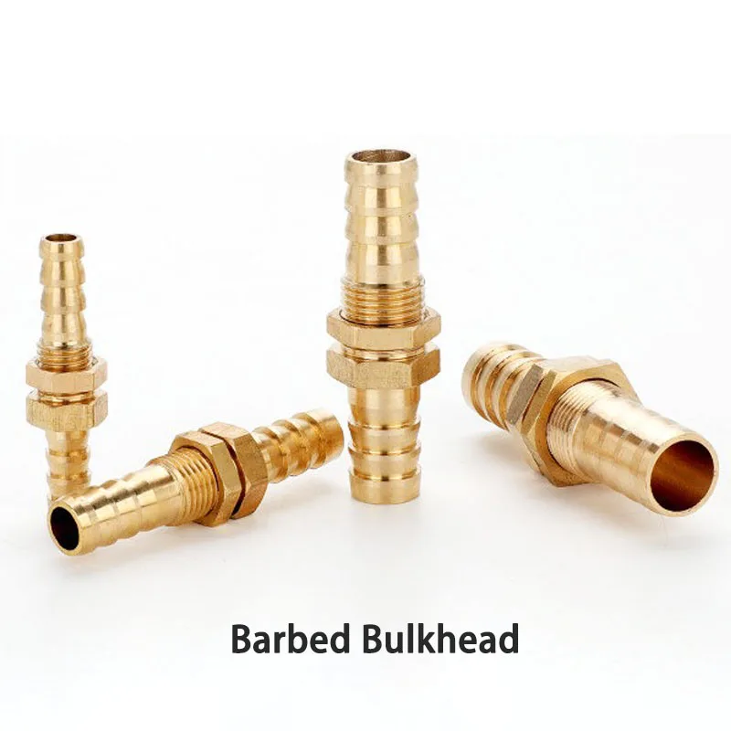 Brass Straight Hose Pipe Barb Bulkhead Fitting Equal 4mm 5mm 6mm 8mm 10mm 12mm 16mm 19mm 25mm Gas Copper Barbed Coupler Adapter