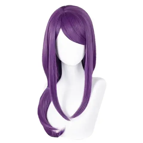 애니메이션 가발 코스프레 Kamishiro Rize 코스프레 가발 70cm 보라색 여성 애니메이션 가발 내열성 합성 가발