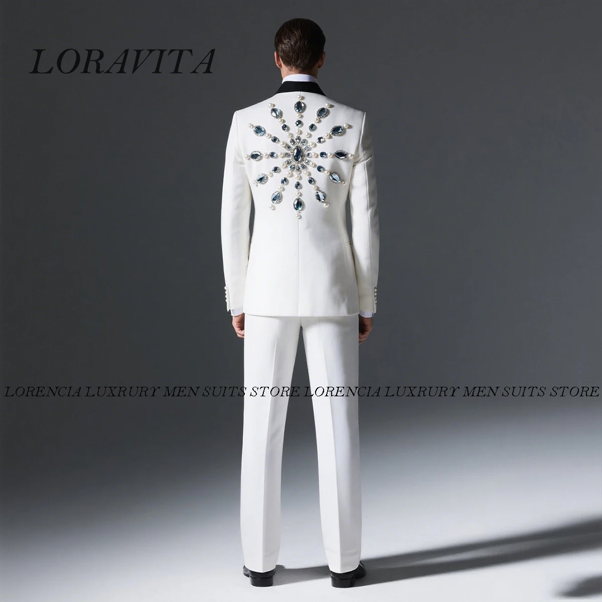 Personalizado glitter diamante frisado smoking masculino terno fino ajuste casamento masculino ropa hombre 2 peça define noivo festa blazer