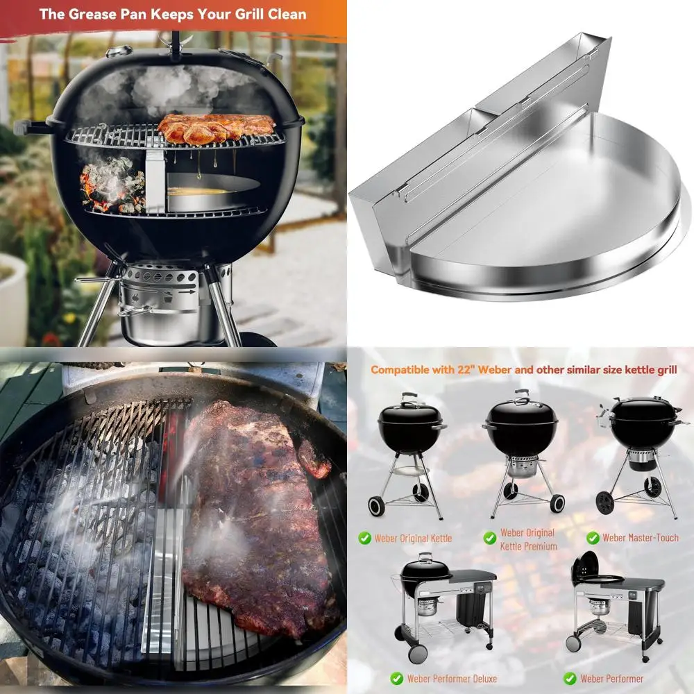 

Аксессуар для барбекю для чайника Weber 22: съемный резервуар для воды, сковорода для чайника и лоток из нержавеющей стали