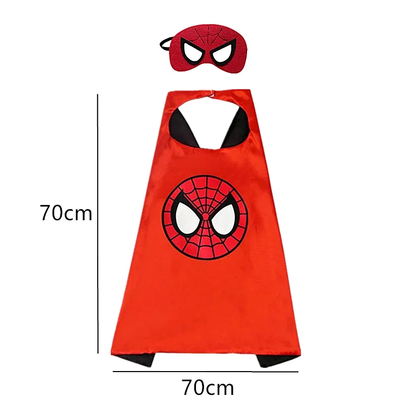Capes et masques de super-héros pour les faveurs de fête d'anniversaire, costumes de cosplay d'Halloween, garçons, filles, cape de déguisement, masque, cape en satin, cape de dessin animé