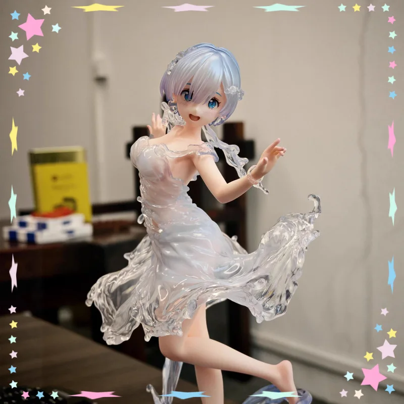 

Zero Starting Life in Another World Rem Water Dress PVC Figure Replaceable Face Boxed Anime Collectible Model Decor Figurine