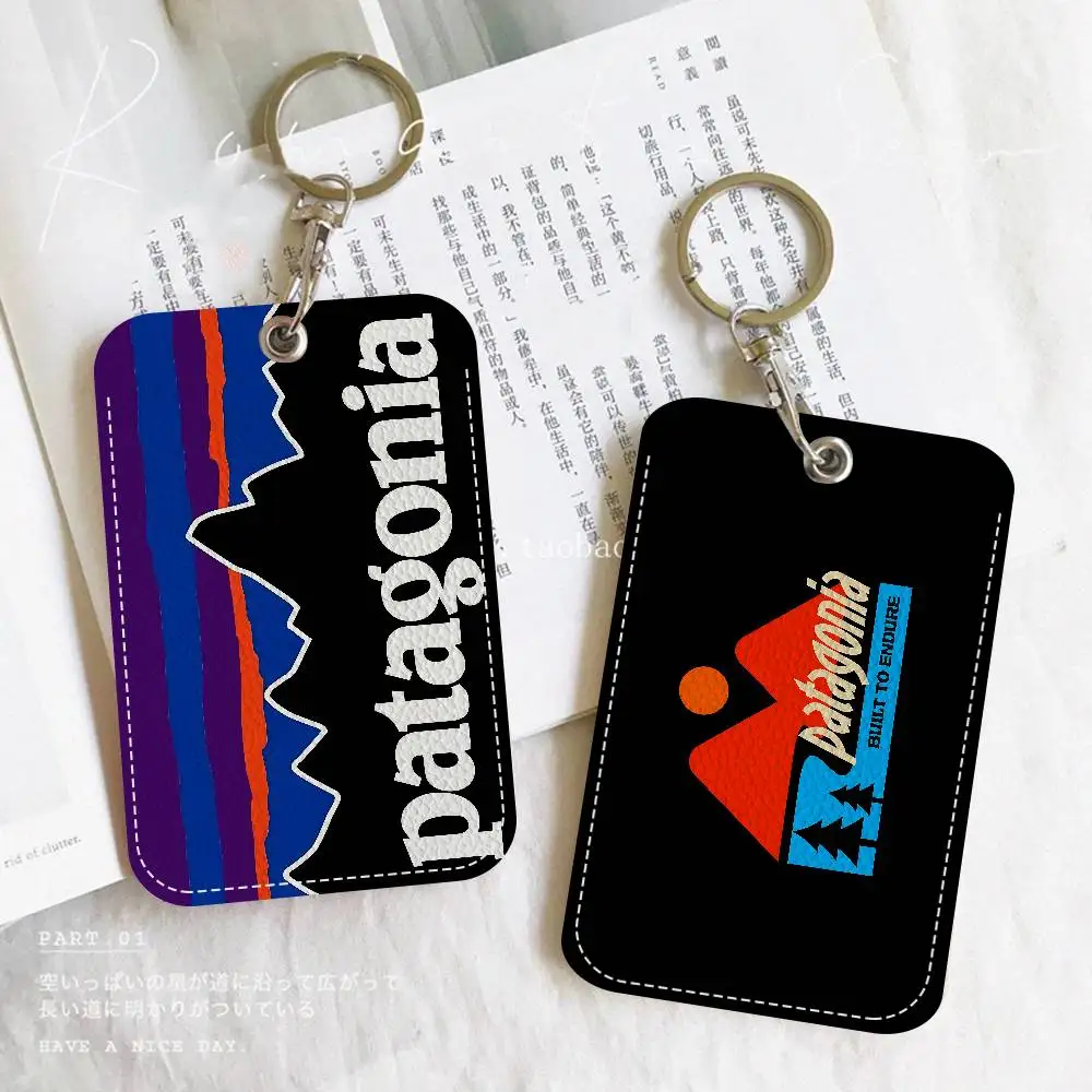 Portatarjetas con estampado personalizado P-Patagonias, adecuado para niñas, estuche para tarjetas de identificación, llavero para mujer