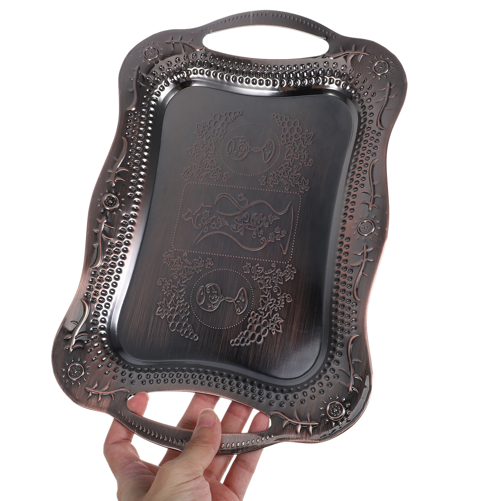 

Retro Tray Dessert Serving Dried Fruit Plate Trays for Party Food Brown Platters