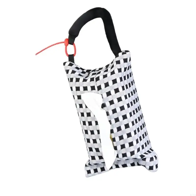 Universal Car Headrest Tissue Box Car Interior Accessories Plaids Pattern Paper Case Hanging Napkin Bag Tissue Dispenser D7YA