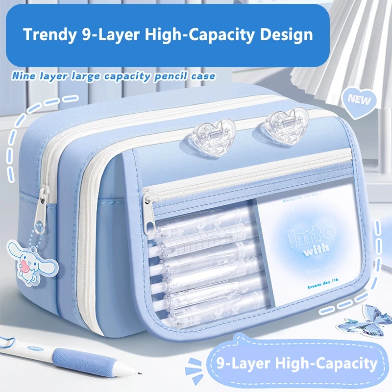 Multi-layer Large Capacity New Pencil Case Pencil Pouch Lightweight With Compartment Stationery Case For Students