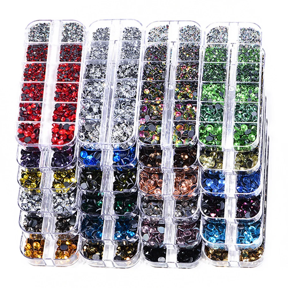 2620pcs SS6-SS30 Mix Size Hotfix Rhinestones Beads Flatback Round Crystals Stones Trim Glue On Hot Fix Rhinestones for Clothes