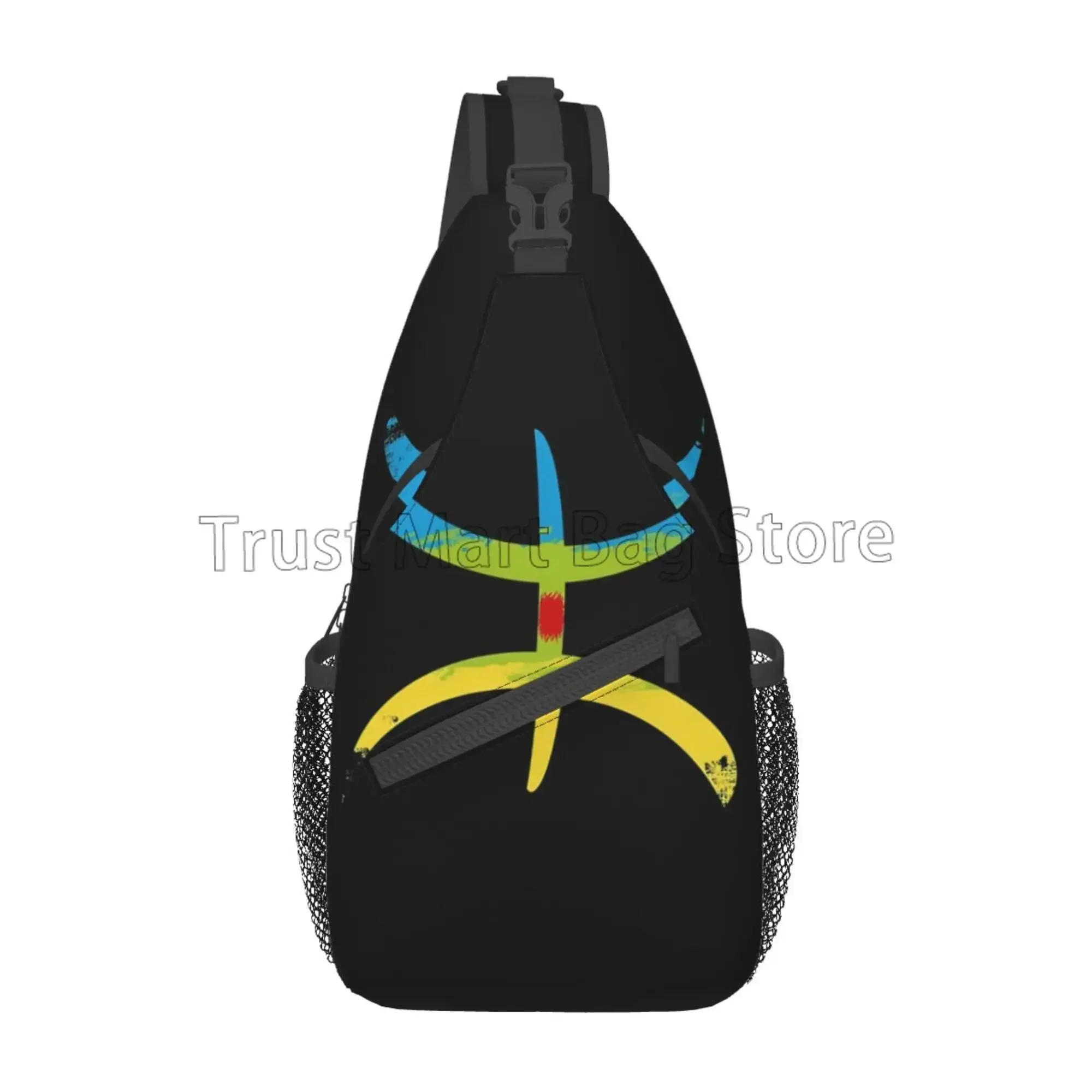 Kabyle Amazigh Flag Sling Bag Crossbody Shoulder Bag Casual Sling Backpack Chest Bag Travel Hiking Daypack for Outdoor Sports