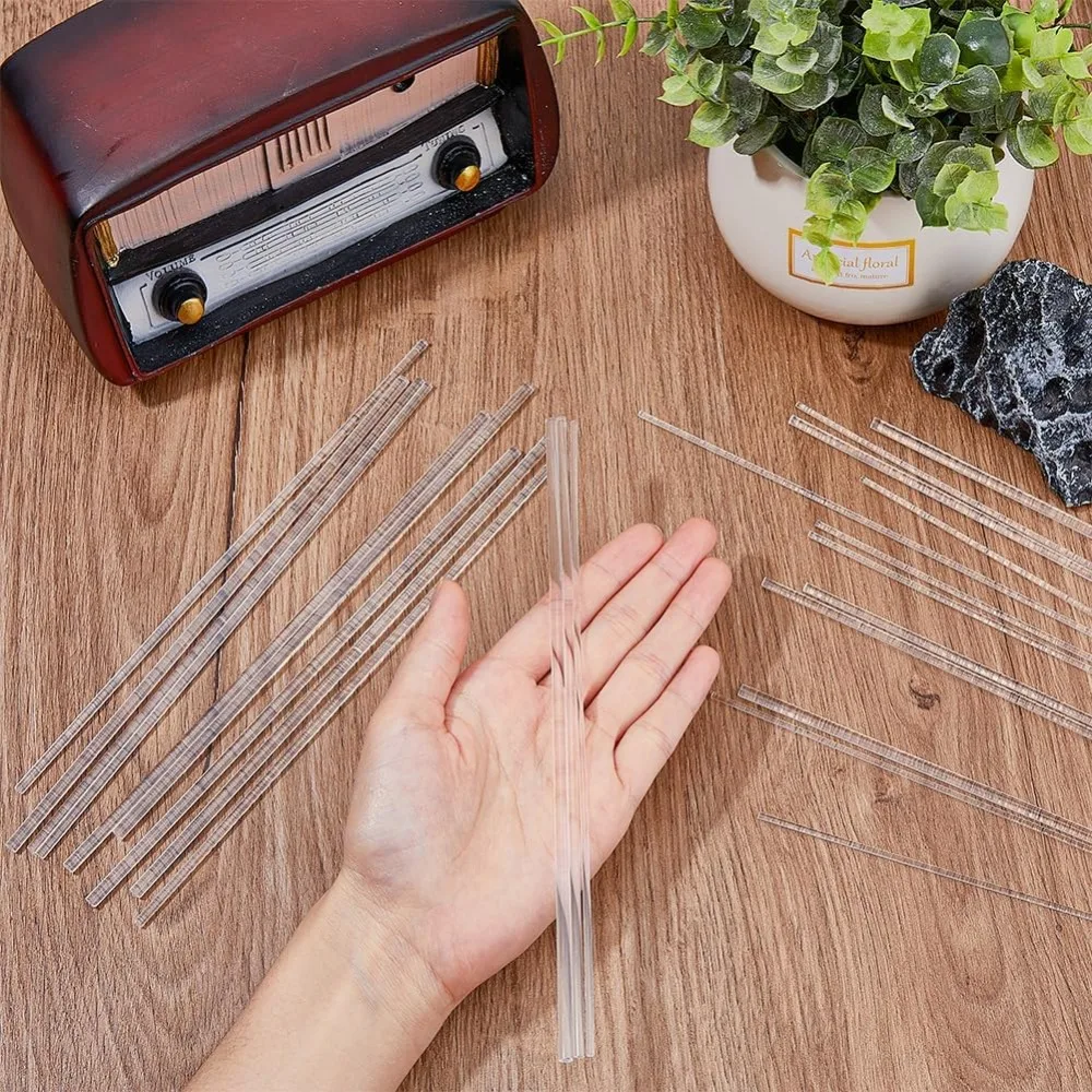 24Pcs 3 Sizes Bar Acrylic Support Rods for DIY Crafts Transparent Clear Round Dowel Sticks for Stacking and Supporting Cake