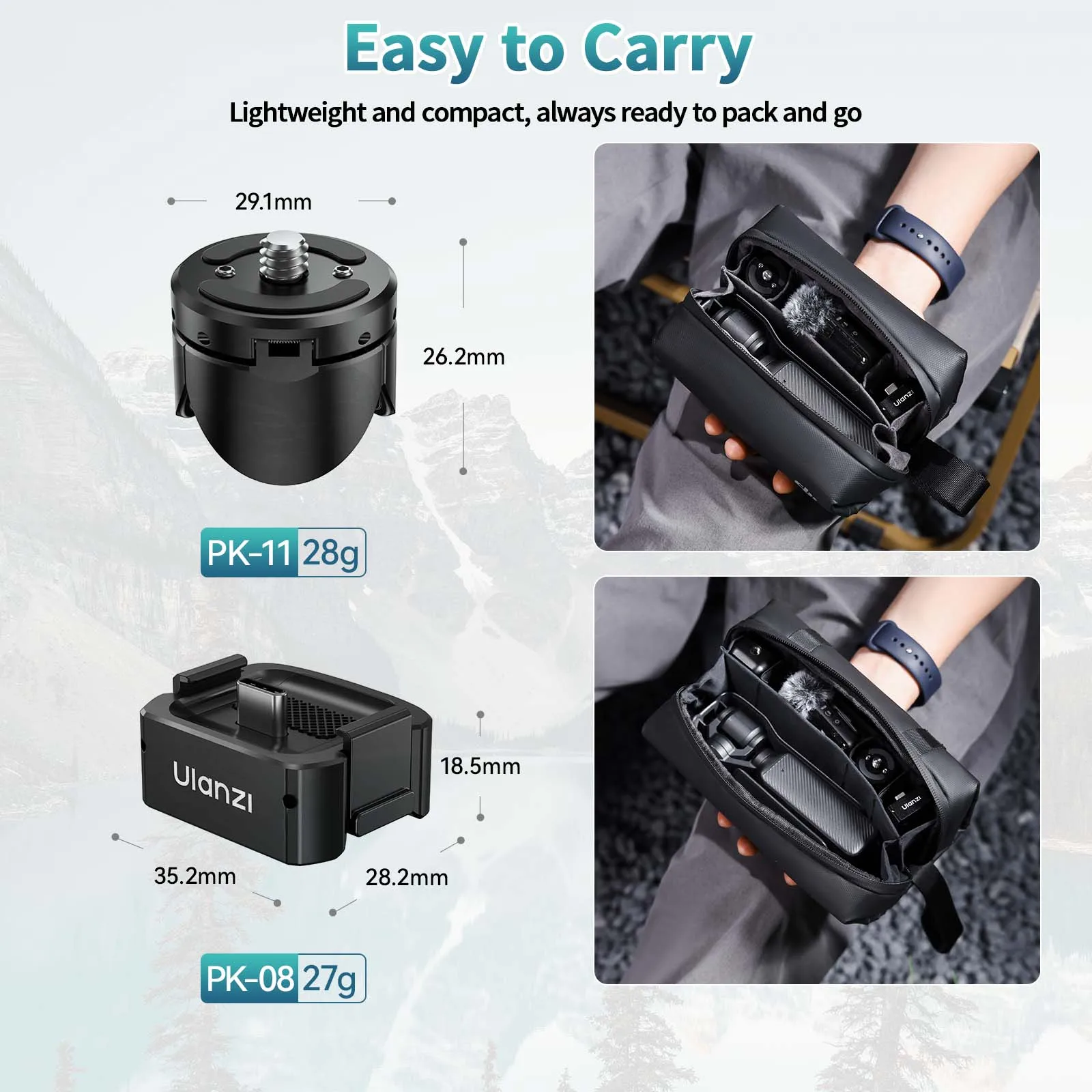Ulanzi PK-08 PK-11 Osmo Pocket 3 Type-C, полнофункциональный мини-штатив с портом данных, комплект Arri, основание для обнаружения видеоаксессуаров DJI Vlog