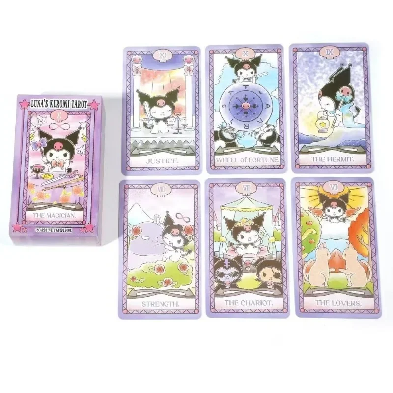 Kawaii sanrio anime tarot card Kuromi My melody Cinnamoroll cute series tabletop game essential creative card Halloween gift