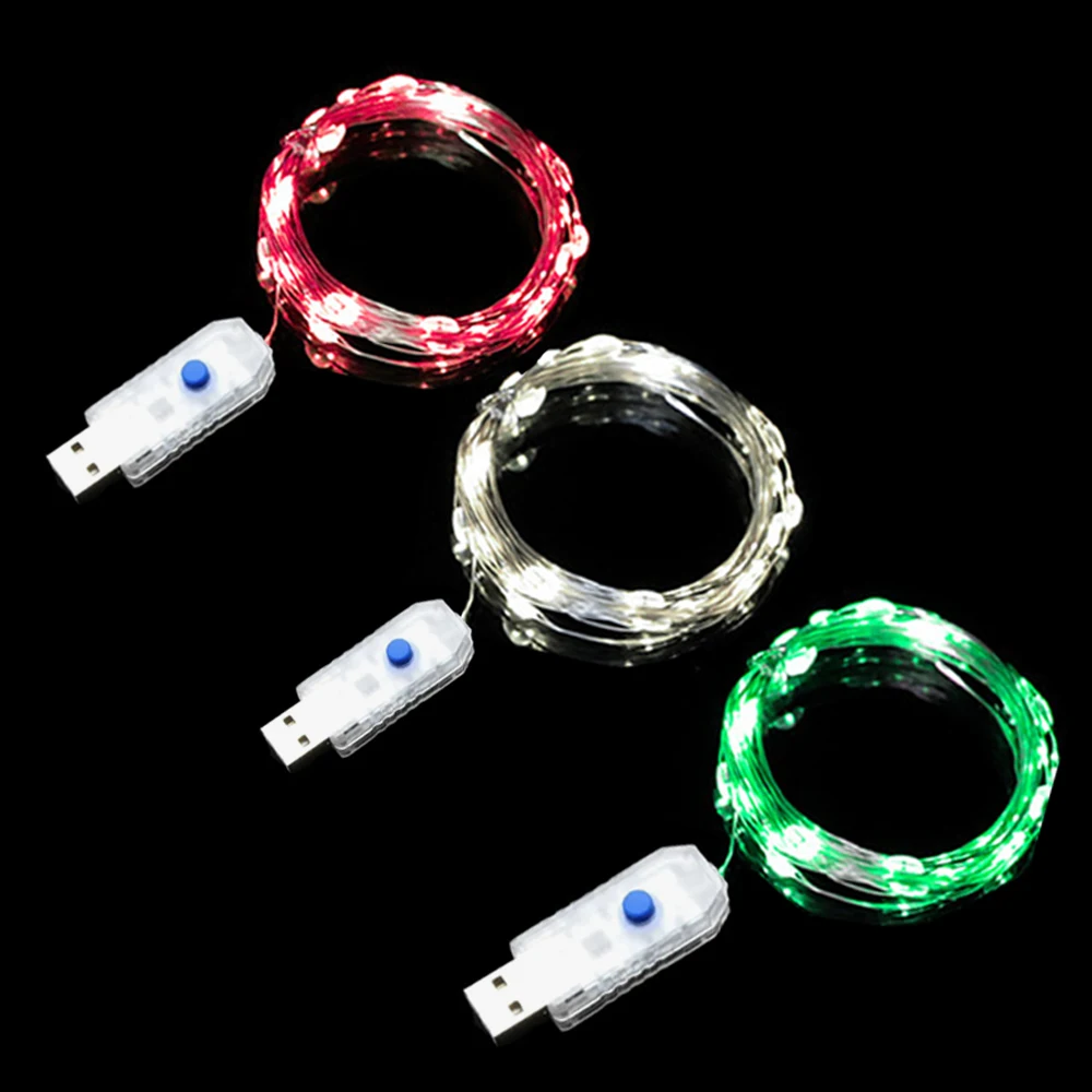 Led Kupfer Draht Fee Lichter USB Powered LED String Lichter im freien wasserdichte Girlande Für Weihnachten Party Hochzeit DIY Dekoration